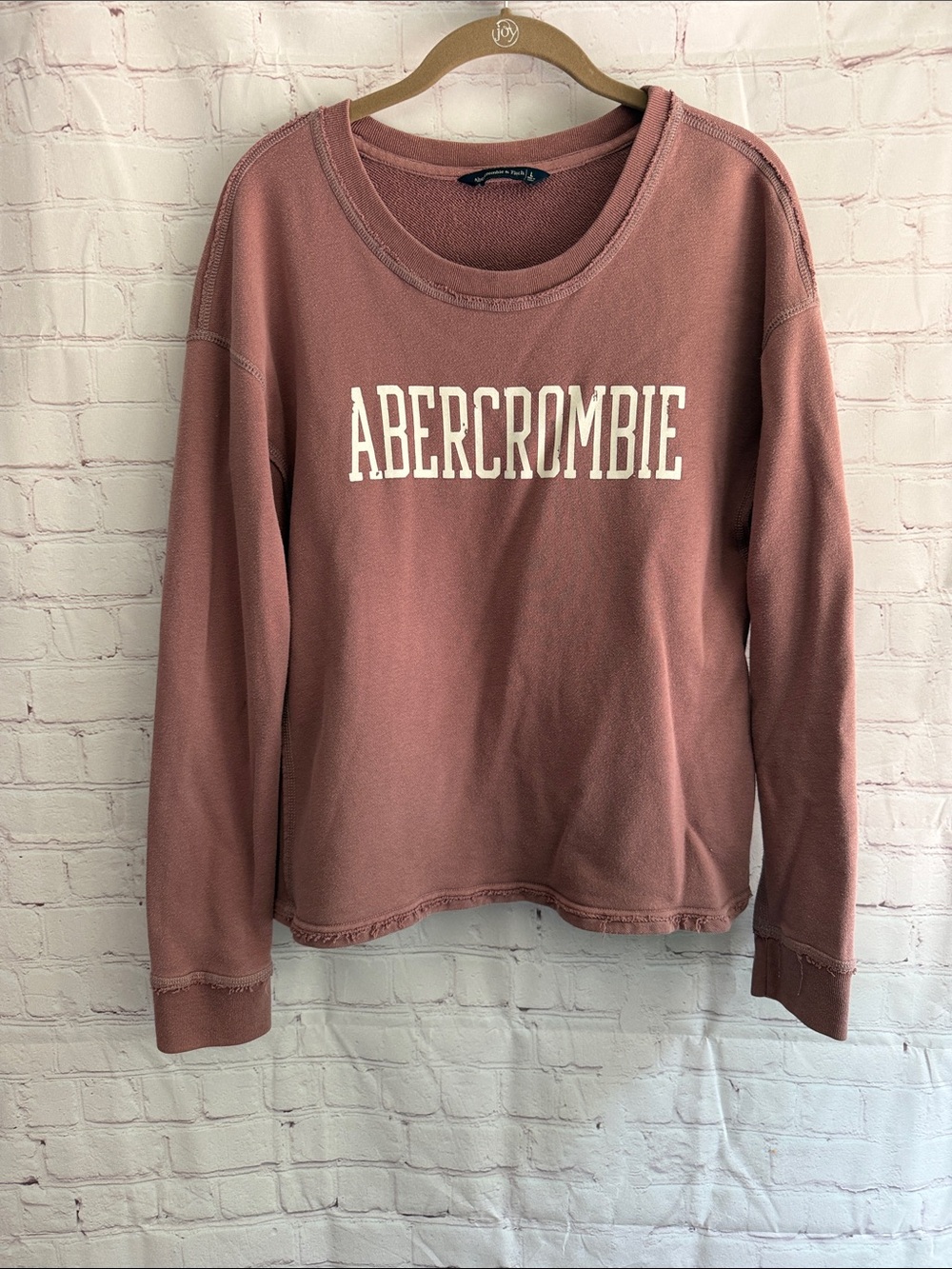 Abercrombie & Fitch Women’s Dusty Rose Logo Crewneck Sweatshirt Woman’s size L